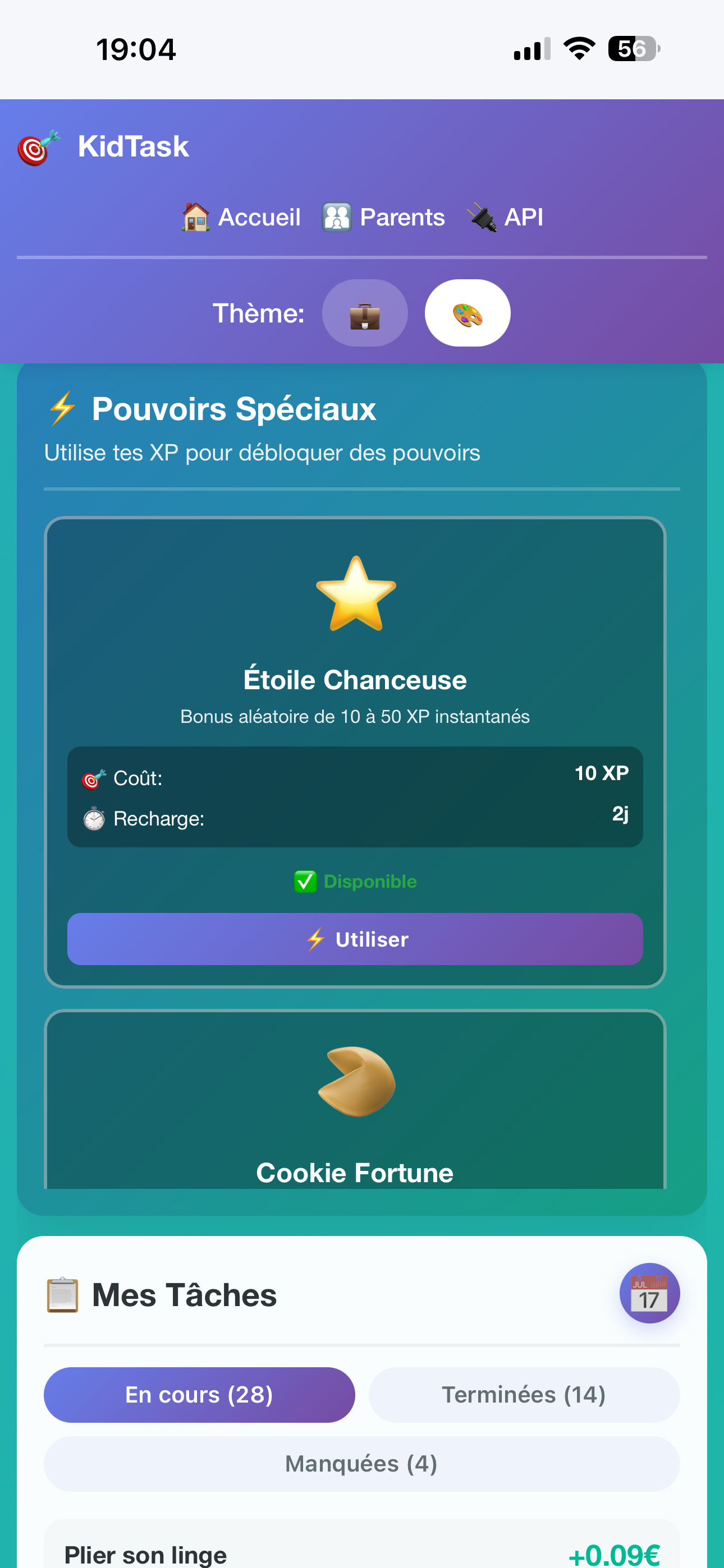 Tâches du jour